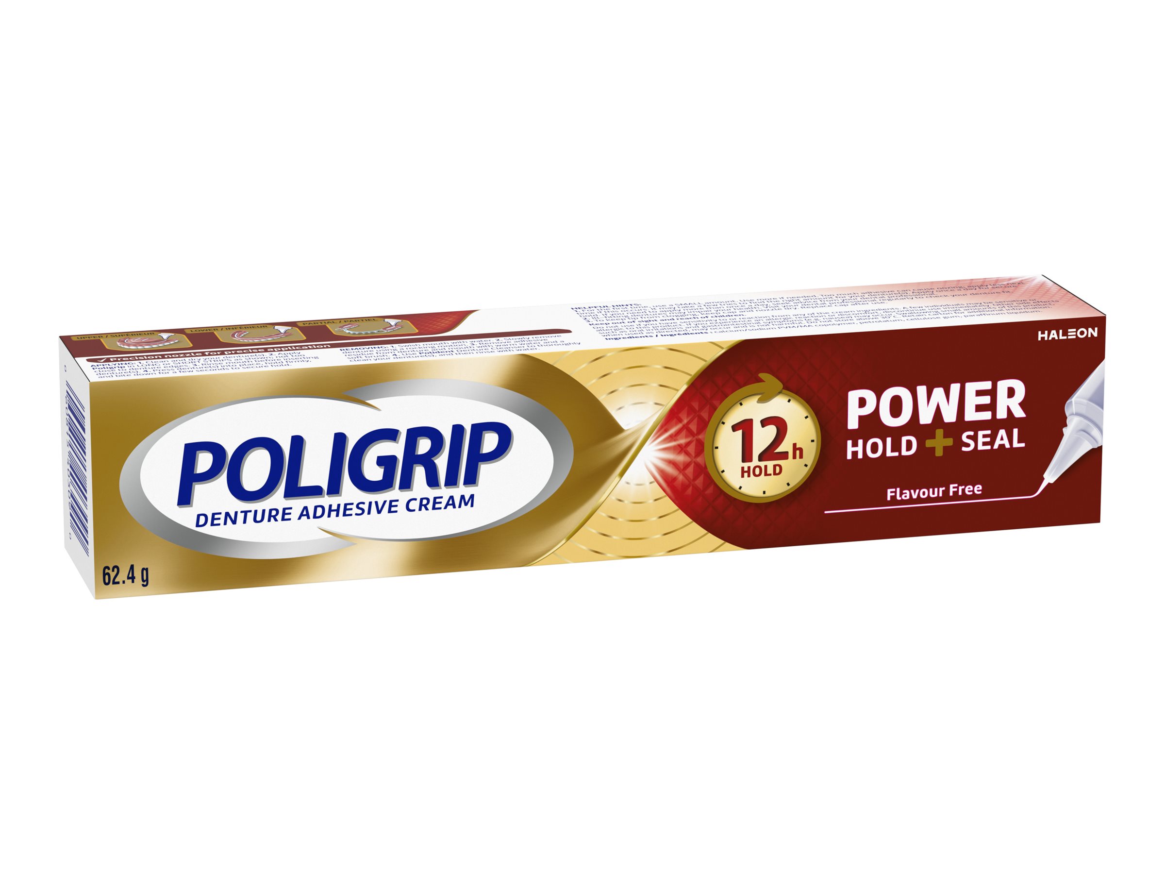 POLIGRIP Power Hold+Seal Denture Adhesive Cream - 62.4g