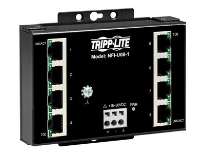 Tripp Lite Industrial Ethernet Switch 8-Port Unmanaged 10/100 Mbps, Ruggedized, DIN/Wall Mount 