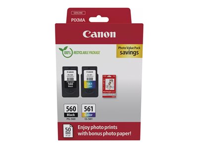 Canon PG-560/CL-561 Photo Value Pack - Glossy - 2-pack - black, colour