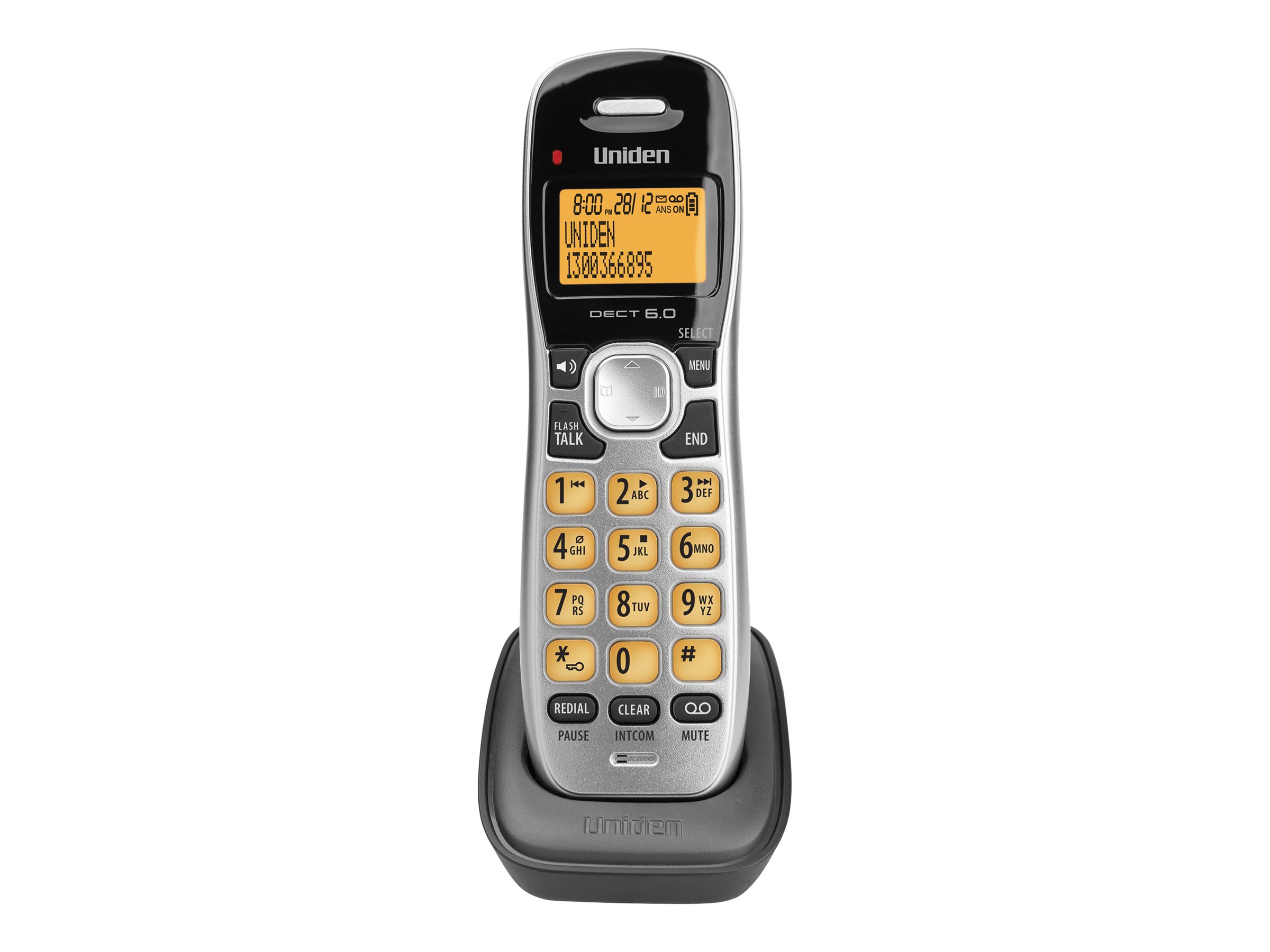 Uniden DECT 1705 cordless phone with caller ID/call waiting 3-way call Product shot Front 79950