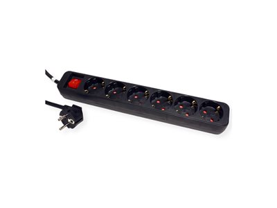 7630049612242 - Roline 19071076 Steckdosenleiste mit Schalter Schwarz Schutzkontakt 1 St