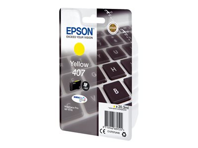 Epson 407 - 20.3 ml - L size - yellow - original - ink cartridge - for  WorkForce Pro WF-4745, WF-4745DTWF (C13T07U440) for business