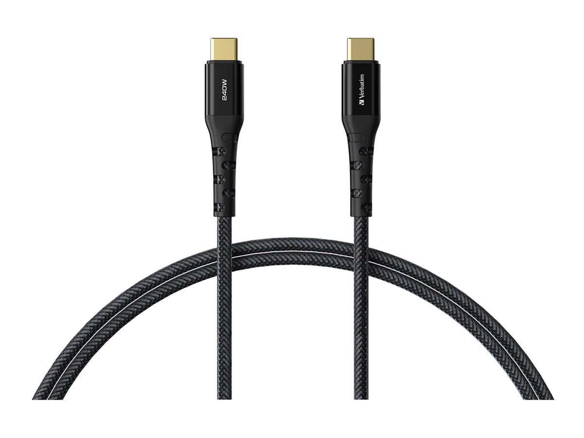 Verbatim Tough Max, USB cable, USB-C (M) to USB-C (M), 48 V, 5 A, 2 m, up to 240W charging power