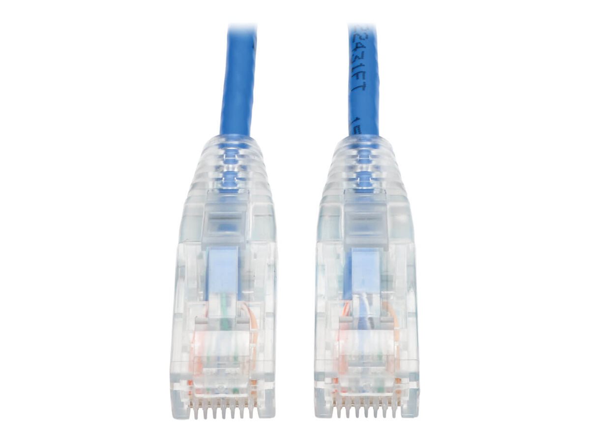 Tripp Lite 2ft Cat6 Gigabit Snagless Molded Slim UTP Patch Cable RJ45 M/M Blue 2'