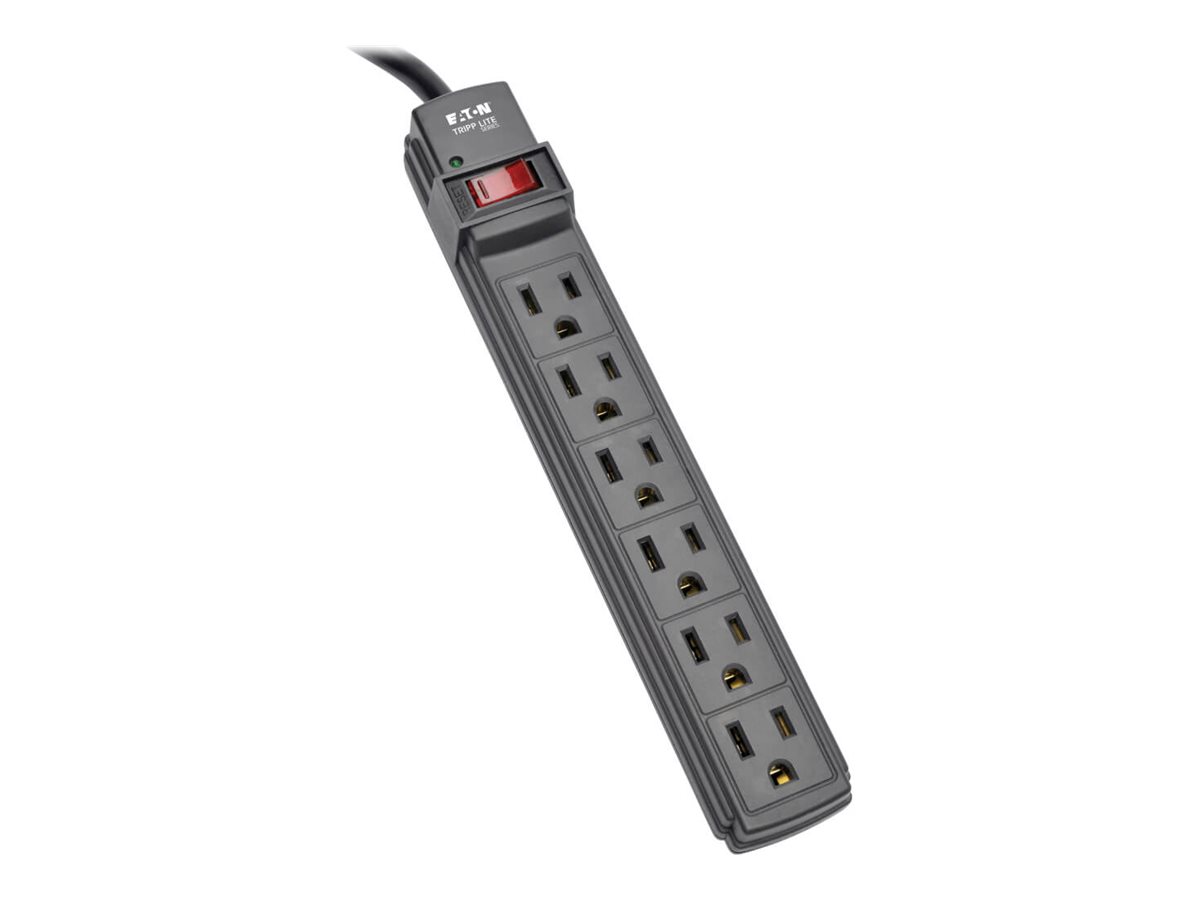 Eaton Tripp Lite Series Power Strip 6 Outlet NEMA 5-15R AC 6 ' Cord 5-15P Black Housing