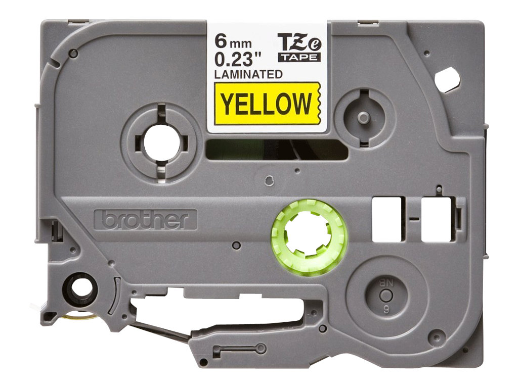 BROTHER RUBAN 6 MM NOIR/JAUNE C