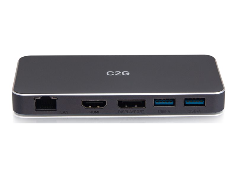 C2G USB-C 7-in-1 Dual Display MST Docking Station with HDMI, DisplayPort, Ethernet, USB, and Power Delivery up to 100W