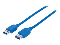 Manhattan USB 2.0/ USB 3.0 USB forlængerkabel 1m Blå