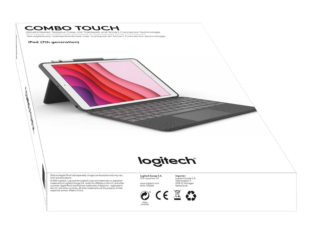 Logitech Combo Touch - klávesnice a pouzdro - s trackpad - QWERTY - skandinávské jazyky - grafit Vstupní zařízení – foto 5