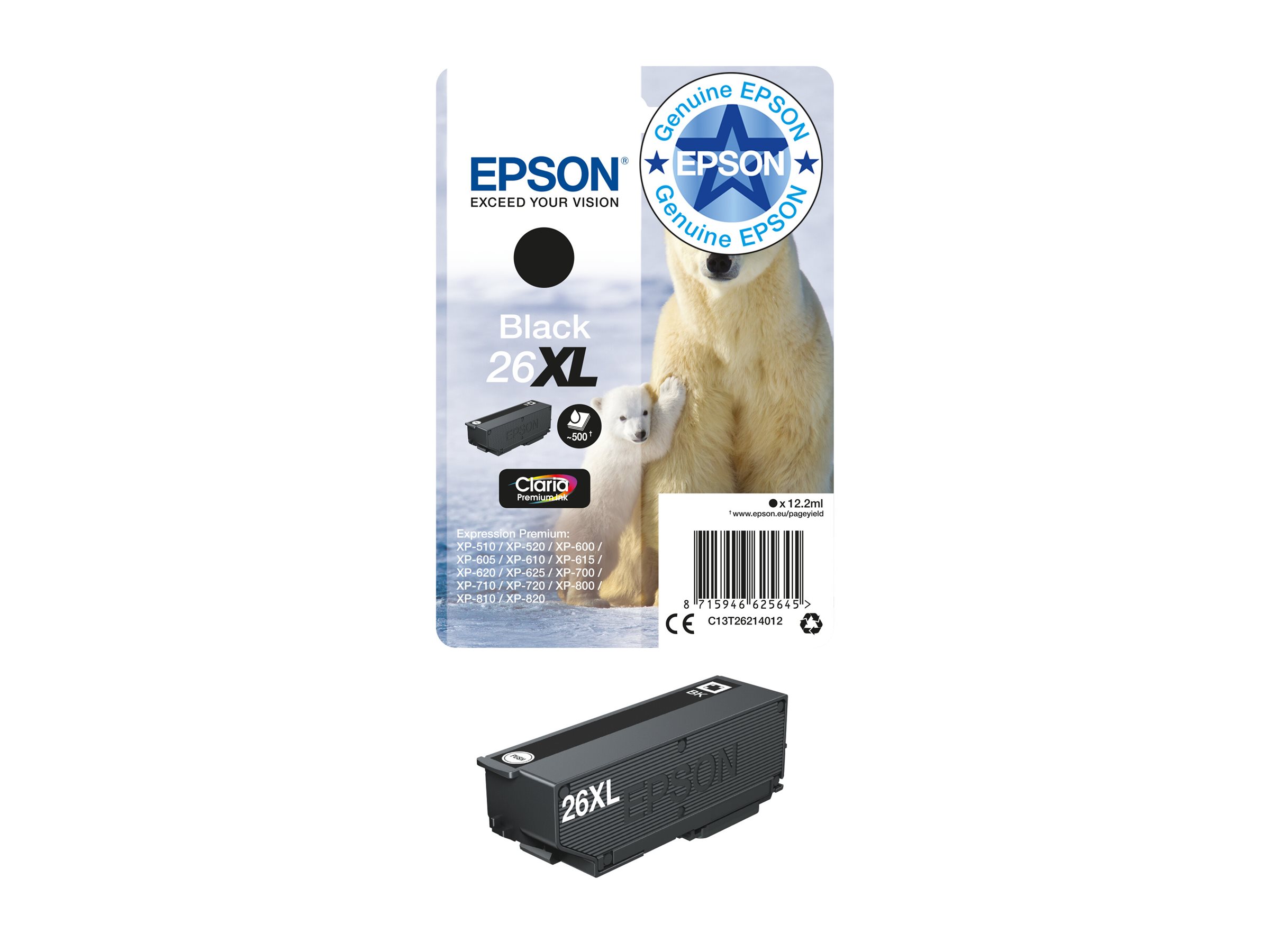EPSON 4LB 26XL black ink claria prem w/s