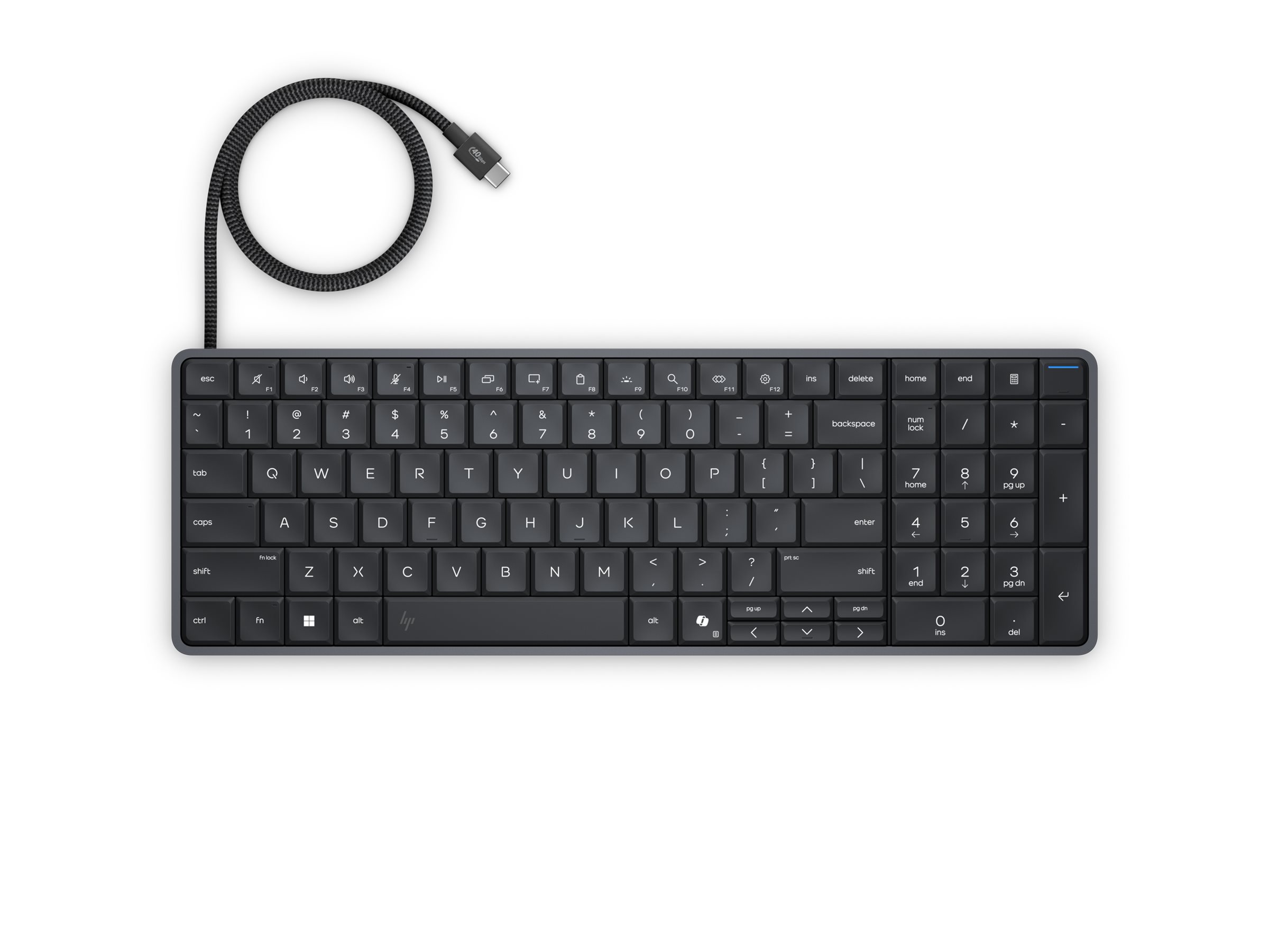 HP EliteBoard G1a Next Gen PC keyboard PC Copilot+ PC AI PC Ryzen AI 5 330 16 GB SSD 256 Product shot Right-angle 80000