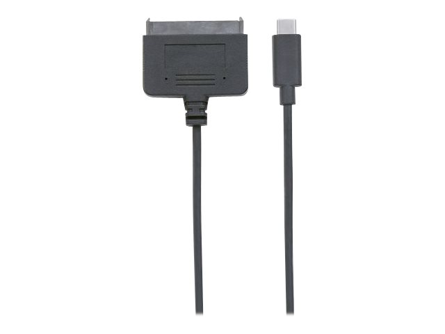 Manhattan USB-C to SATA 2.5" Adapter, Male to Male, 10 Gbps (USB 3.2 Gen2 aka USB 3.1), 22-pin 2.5" SATA I, II and III Hard Drives , Bus Power, SuperSpeed+ USB, Cable 25.5cm, Black, Three Year Warranty, Blister