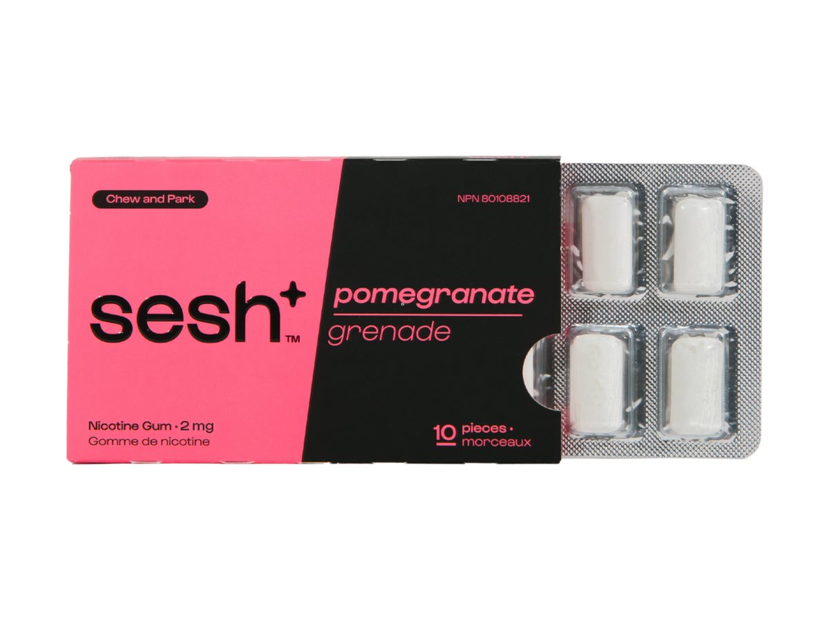 Sesh+ Nicotine Gum - Pomegranate - 2mg - 10's