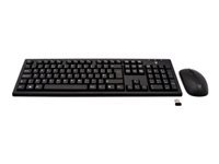 V7 CKW200UK - Keyboard and mouse set - wireless - 2.4 GHz - UK - black