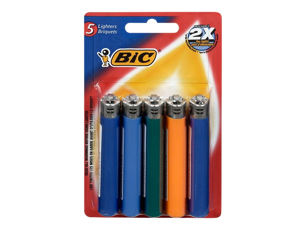 BIC Classic Lighters - Assorted Colours - 5pk