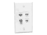 Leviton QuickPort Wall mount plate ivory 4 ports