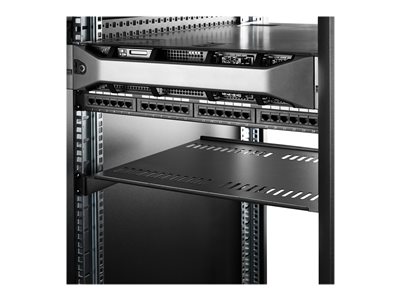StarTech.com 1U Vented Server Rack Cabinet Shelf, 16in Deep Fixed Cantilever Tray, Rackmount Shelf for 19