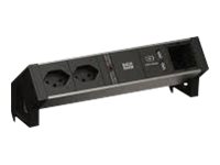 BACHMANN DESK 2 Facility System, 2xCH, 1xUSB, 1xCustom Module, ALU black, with GST18, Keystone