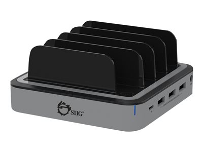 SIIG AC AC-PW1E12-S1 48W 4-Port USB with Type-C PD Laptop Charging Station
