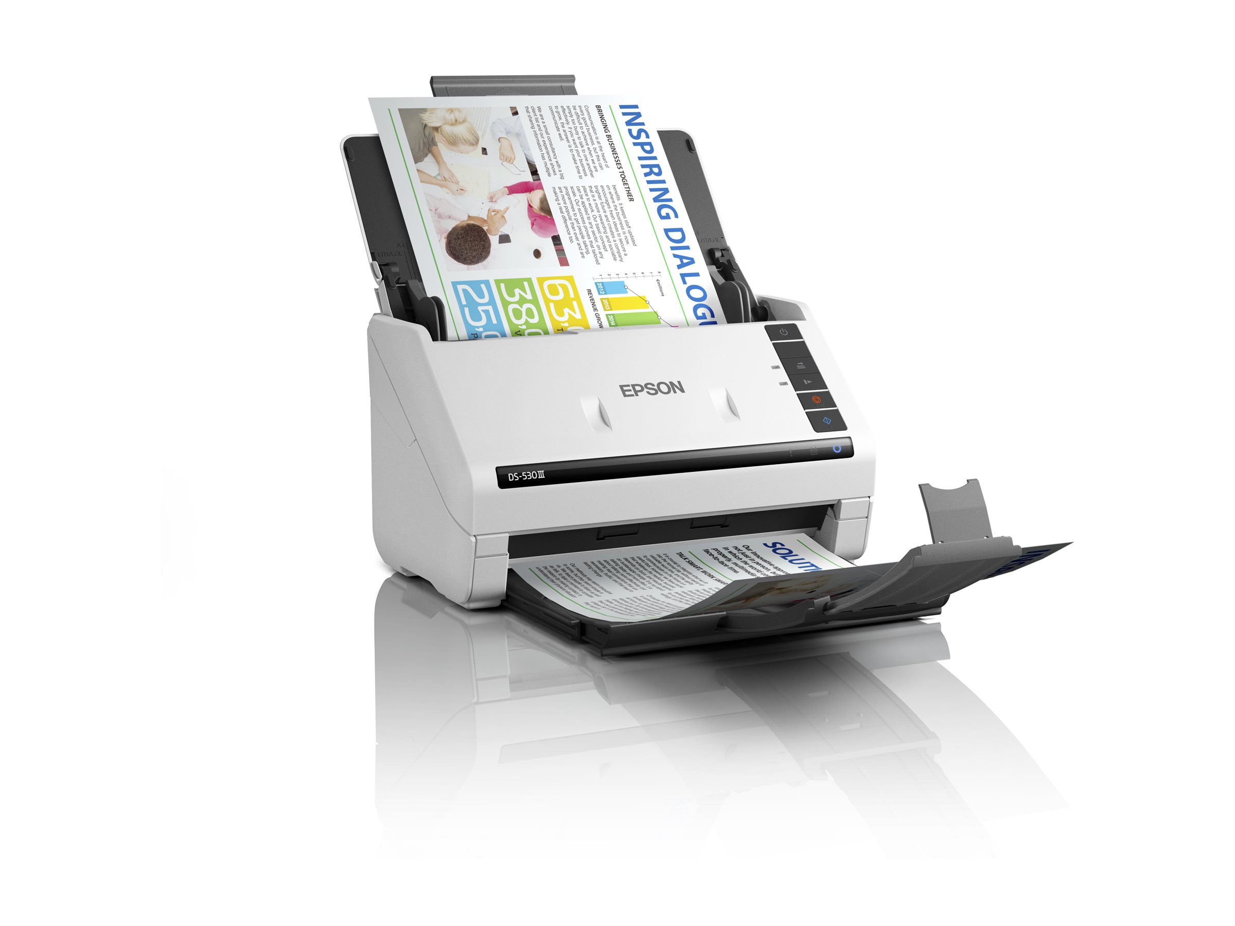 An image of Epson WorkForce DS-530III - document scanner - desktop - USB 3.2 Gen 1x1