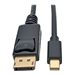 Tripp Lite Mini DisplayPort to DisplayPort 4K @ 60 Hz Adapter Cable (M/M), 4096 x 2160 (4K x 2K), mDP to DP 1.2, Black, 6 ft