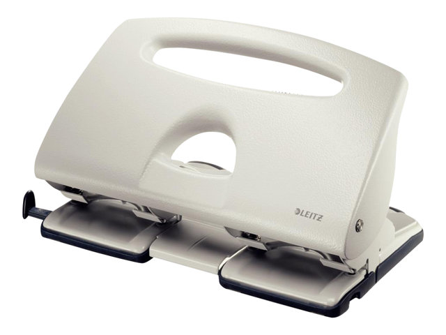 Leitz Hole Punch 40 Sheets 4 Holes Plastic Metal Die Cast Aluminium Grey