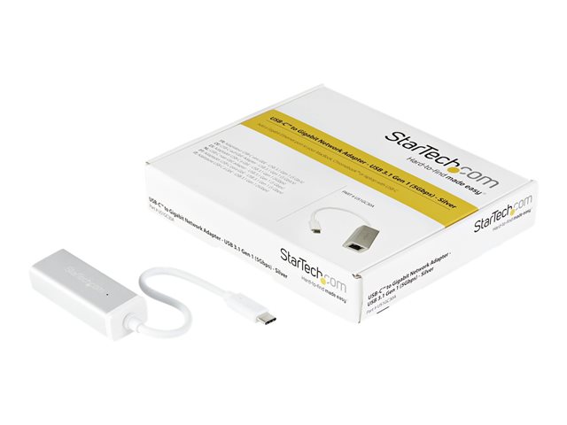 StarTech.com USB-C to Gigabit Ethernet Adapter - Aluminum - Thunderbolt 3 Port Compatible - USB Type C Network Adapter (US1GC30A)
