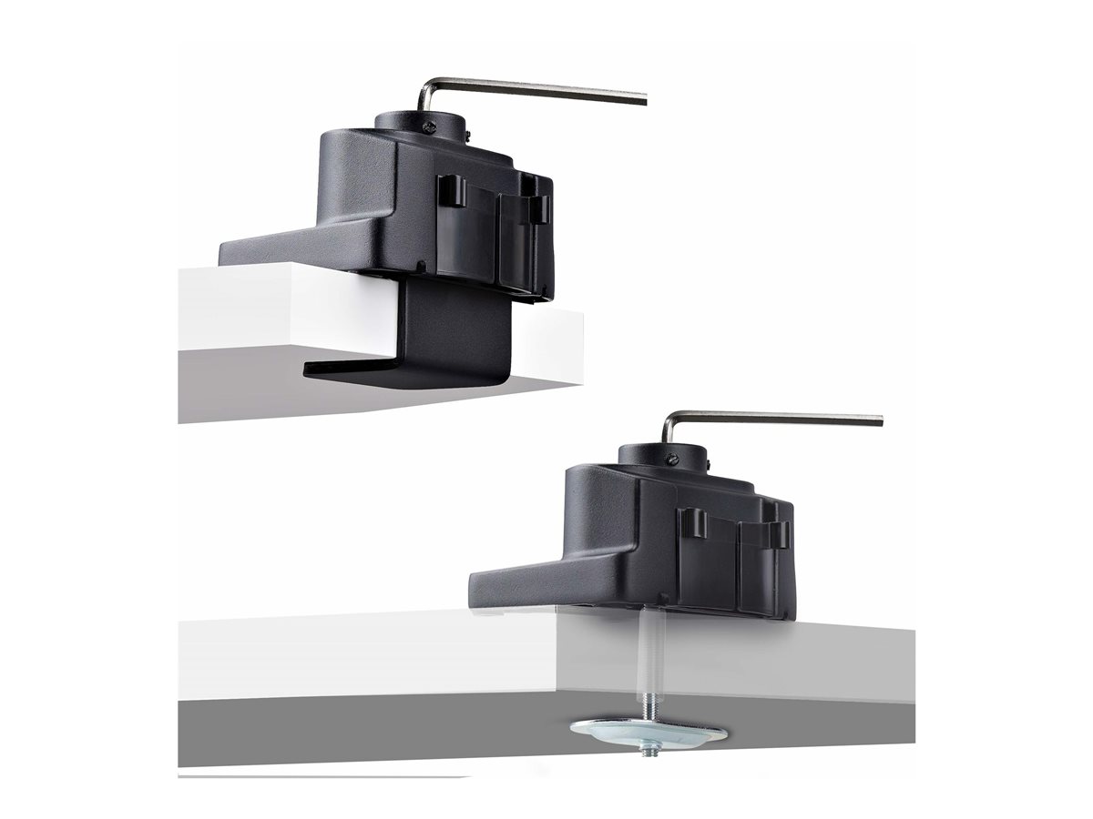 StarTech.com Triple Monitor Desk Mount For Up To Three 27in Screens, VESA 75x75/100x100, Tool-Less Arm Adjustments, C-Clamp/Grommet Mount, Spring-Assisted Arms montážní sada - nastavitelné rameno - pro 3 LCD displeje - černá – foto 5