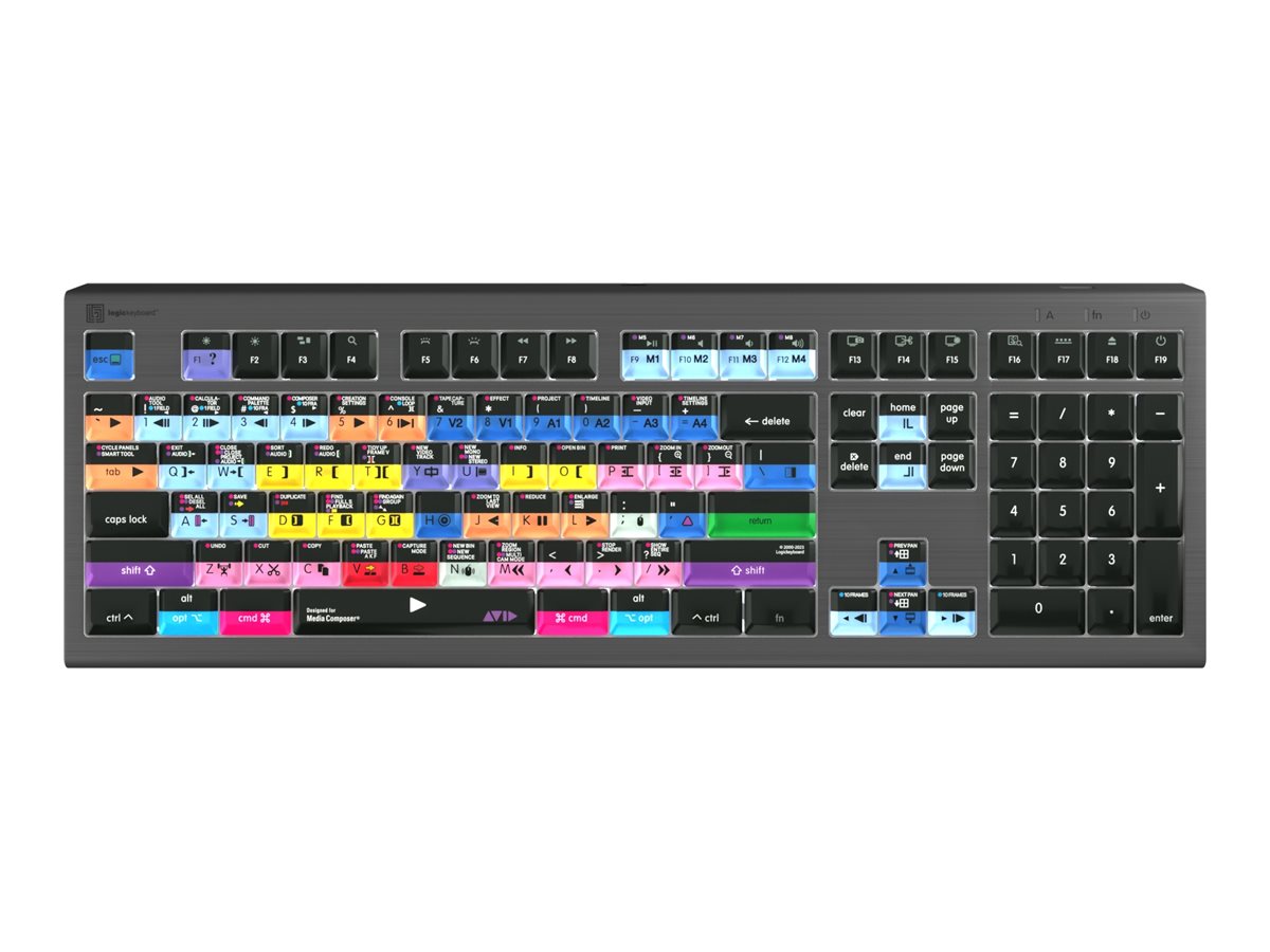 An image of LogicKeyboard Avid Media Composer Astra 2 - keyboard - professional layout, Mac - QWERTY - UK - graphite grey Input Device
