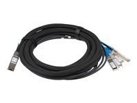 Startech Cisco QSFP-4SFP10G-CU5M Compatible 5m 40G QSFP+ to 4x SFP+ Direct Attach Breakout Cable Twinax, 40GbE QSFP+ Copper DAC 40 Gbps Low Power Passive Transceiver DAC, 40GE Cable - Lifetime Warranty (QSFP4SFP10C5) - direct attach cable - 5 m - black