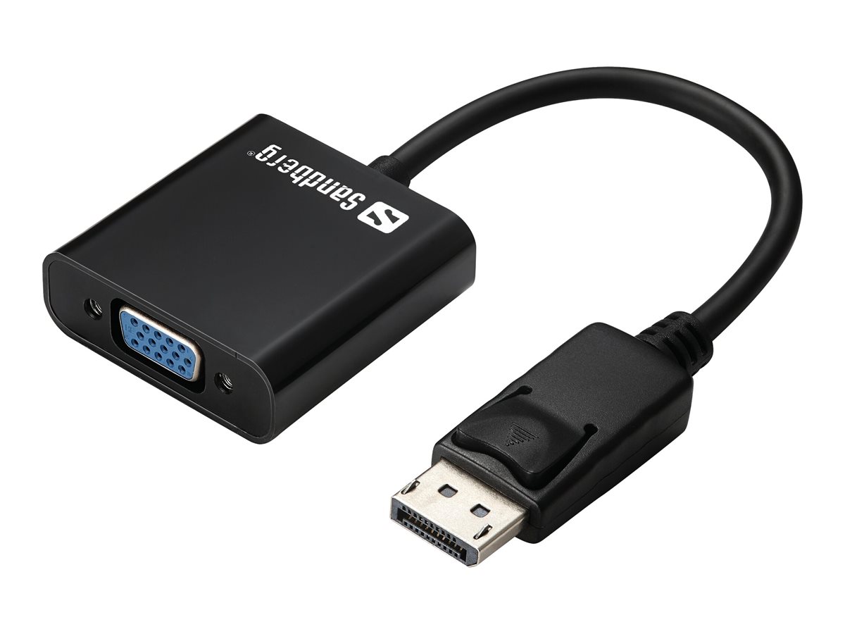 SANDBERG Adapter, DisplayPort-VGA, Converts a DisplayPort output to a VGA output