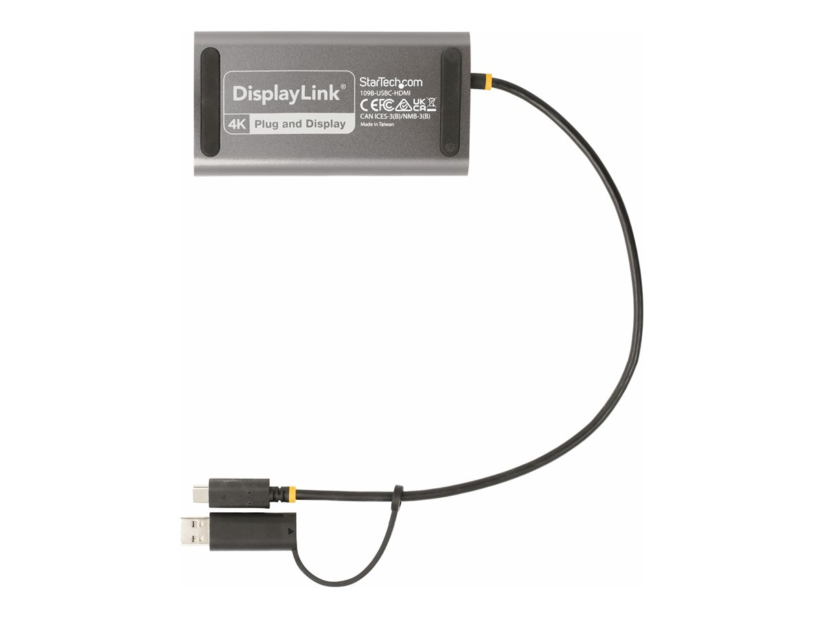 StarTech.com USB-C to Dual-HDMI Adapter, USB-C or A to 2x HDMI, 4K 60Hz, 100W PD Pass-Through, 1ft (30cm) Built-in Cable, External Video Graphics Adapter - USB to HDMI Multi-Monitor Converter for Laptop (109B-USBC-HDMI) - video adaptér - HDMI / USB - kompatibilní s TAA - 30 cm – foto 6