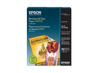 Epson Brochure & Flyer Paper - Matte - 9.8 mil - 8.5 in x 11 in - 179 g/m² - 150 sheet(s) paper - for EcoTank ET-3600; Expression ET-3600; Expression Home XP-434; WorkForce ET-16500, WF-2930