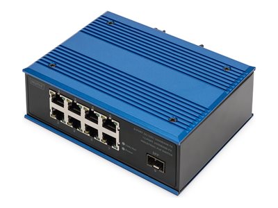 DIGITUS Switch Ind. 8-Port Gigabit 30W PoE Unmanaged blau - DN-651137