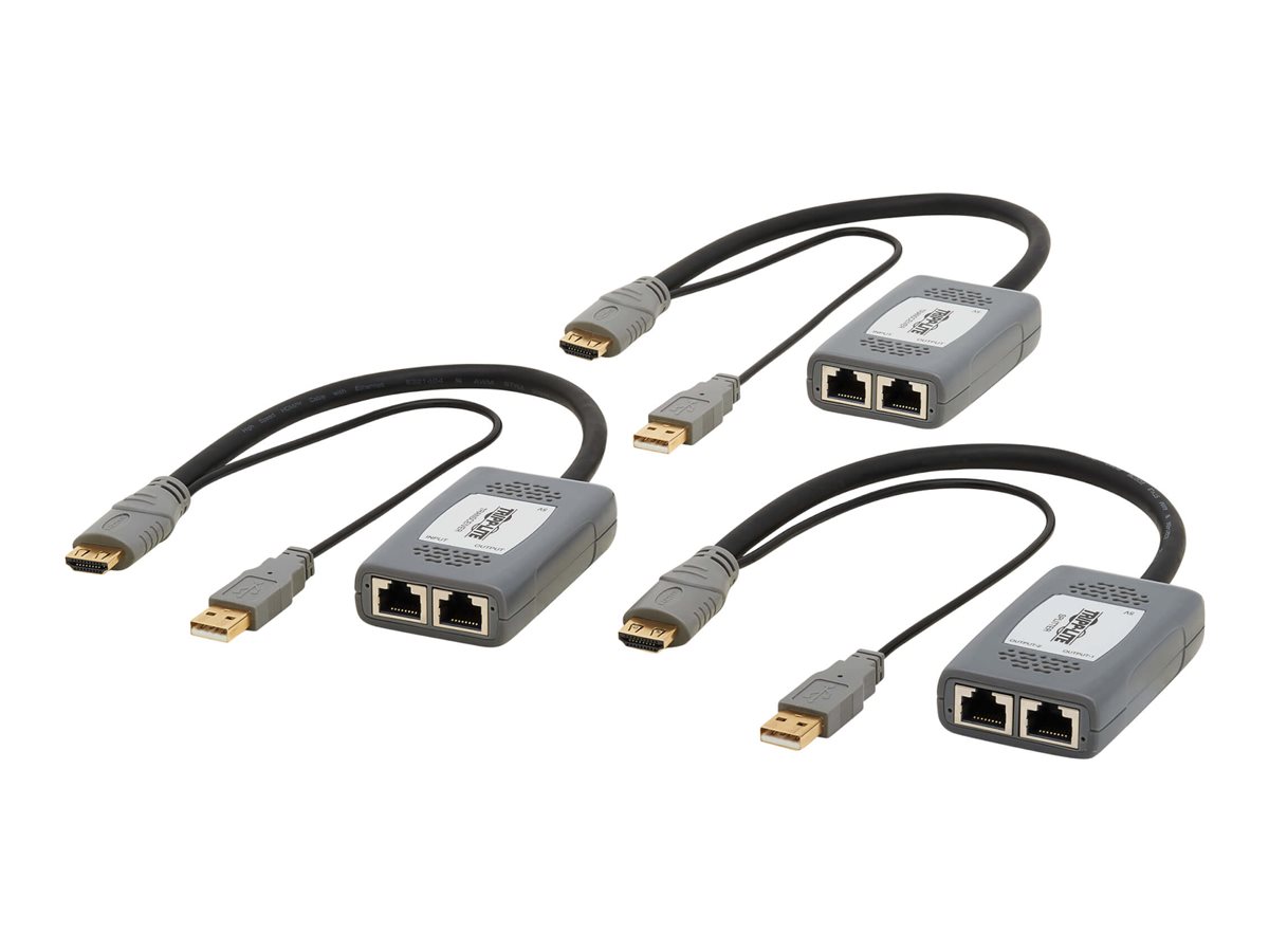Tripp Lite HDMI over Cat6 Extender Kit, Splitter/2x Pigtail Receivers  2-Port- 4K 60 Hz, HDR, 4:4:4, PoC, 230 ft. (70.1