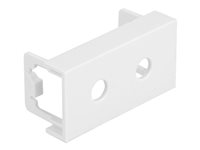 Delock Easy 45 Module Plate Round cut-out 2 x M6, 45 x 22.5 mm 10 pieces white
