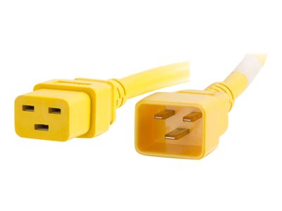 C2G 8ft 12AWG Power Cord (IEC320C20 to IEC320C19) Yellow Power cable TAA Compliant 