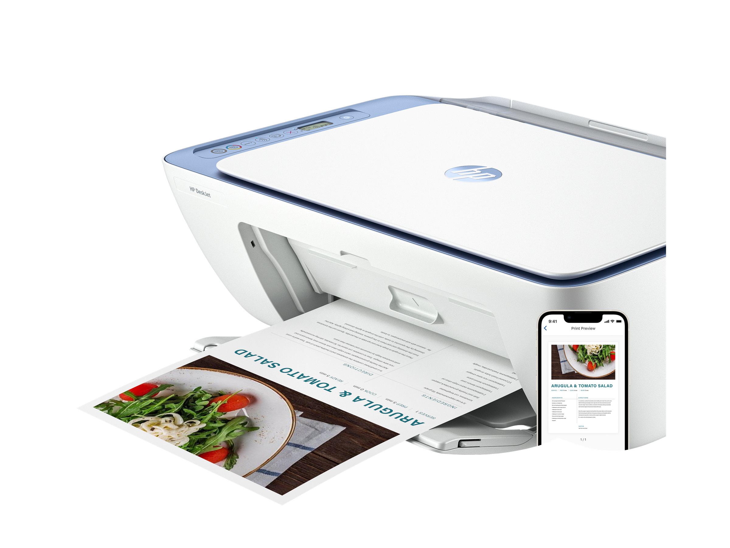 HP Deskjet 2820e All-in-One multifunction printer Product shot Close-up 75800