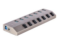 StarTech.com 7-Port Self-Powered USB-C Hub with Individual On/Off Switches, USB 3.0 5Gbps Expansion Hub w/Power Supply, Desktop/Laptop USB-C to USB-A Hub, 7x BC 1.2 (1.5A), USB Type C Hub - USB-C/A Host Cables (5G7AIBS-USB-HUB-NA)