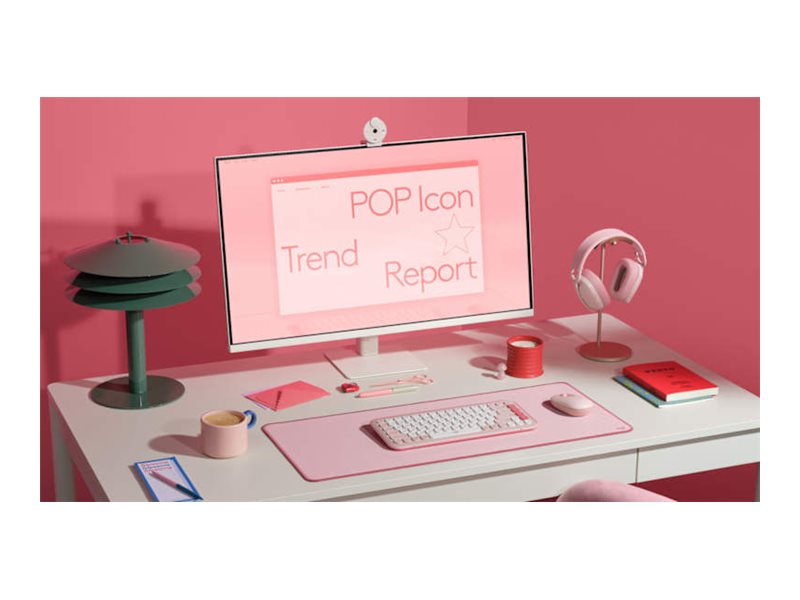 Logitech POP Icon Combo keyboard and mouse set QWERTY English rose off white Input Usage / lifestyle Left-angle 72620
