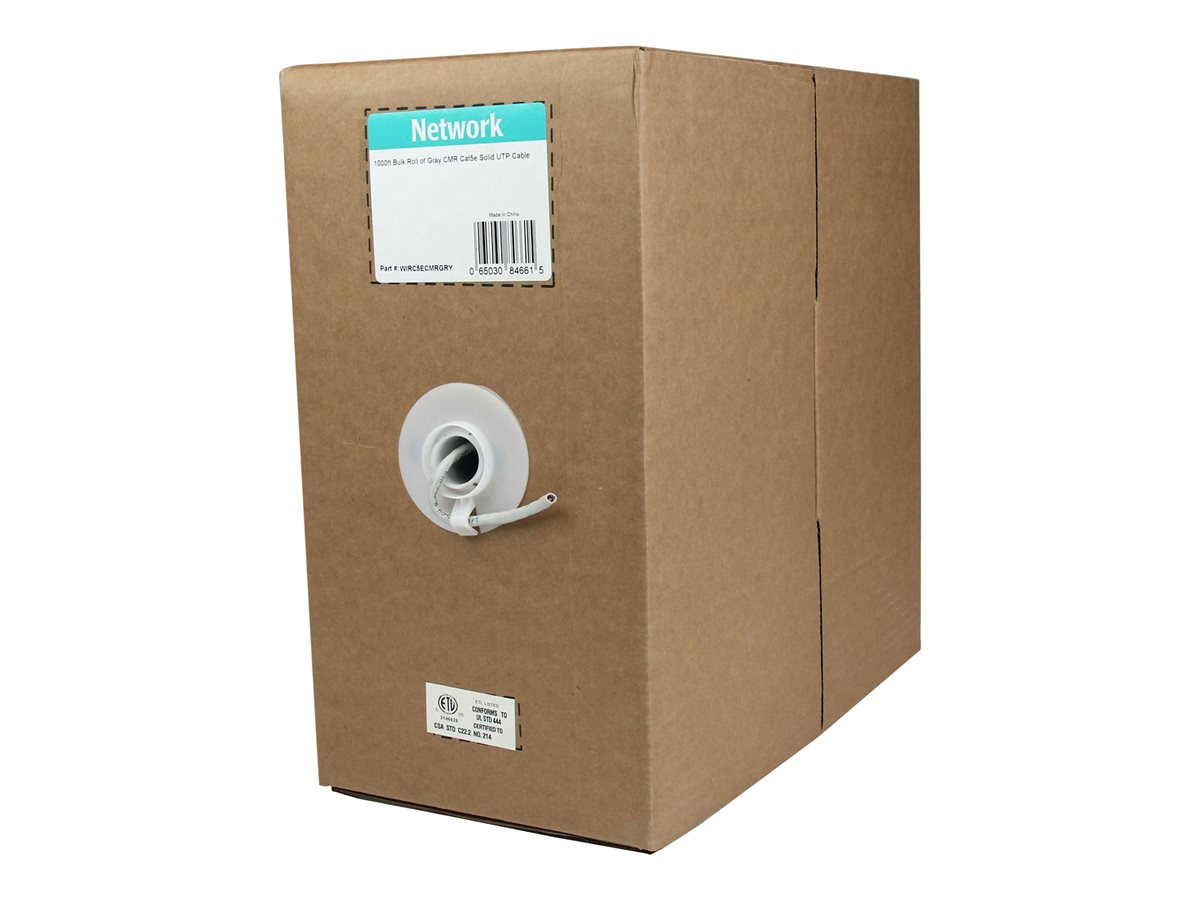 304.8m Gray Roll - CMR Cat5e Solid Cable – foto 2