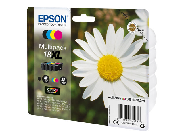 Epson 18xl 4 Pack Xl Black Yellow Cyan Magenta Original Ink Cartridge