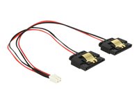 DeLOCK 2-pin intern strøm (female) - 15 pin Serial ATA strøm (female) Sort Rød 20cm Strømforsyningsadapter
