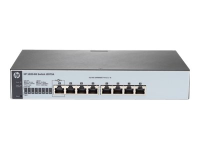 HPE 1820-8G - Switch - managed - 8 x 10/100/1000 - desktop, rack-mountable, wall-mountable