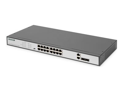 DIGITUS Switch 16-Port 10/100  250W PoE Unmanaged schwarz