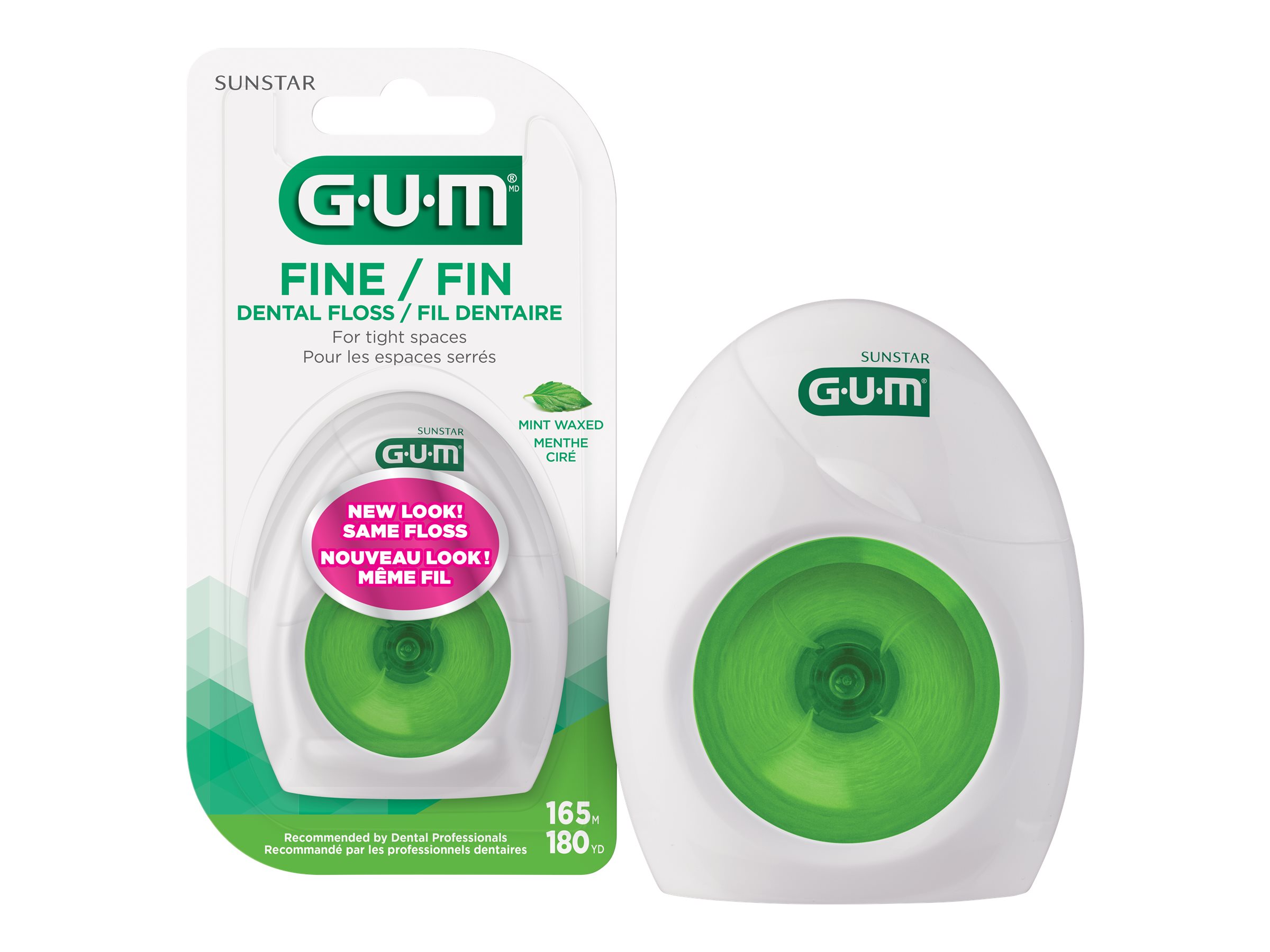 GUM Waxed Dental Floss - Fine Mint - 165m