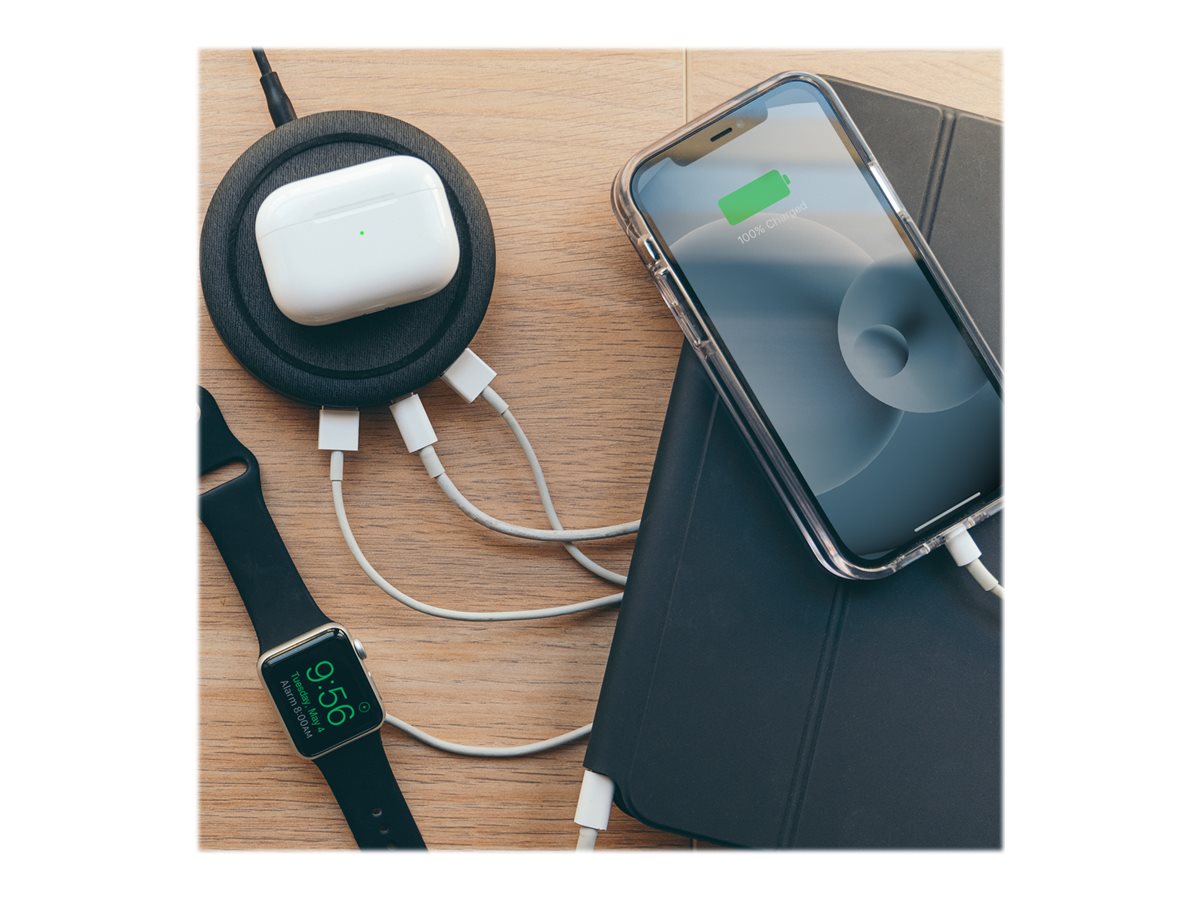 mophie wireless charging mat / power adapter + AC power adapter 2 x USB USB-C 60 Usage / lifestyle Top 72461