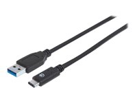 Manhattan USB 3.1 USB Type-C kabel 1m Sort