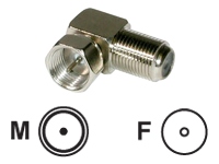 C2G Right Angle F-Type M/F Adapters - 10pk