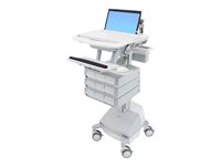 Ergotron StyleView cart - open architecture - for notebook / keyboard / mouse - grey, white, polished aluminium - TAA Complia